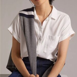 Anthropologie Cloth & Stone Breezy Buttondown White Blouse